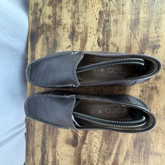 ECCO Men Classic Moccasin (Coffee) 43/9.5 EUC Loafer Leather Comfort Shoe‎ - Picture 7 of 10